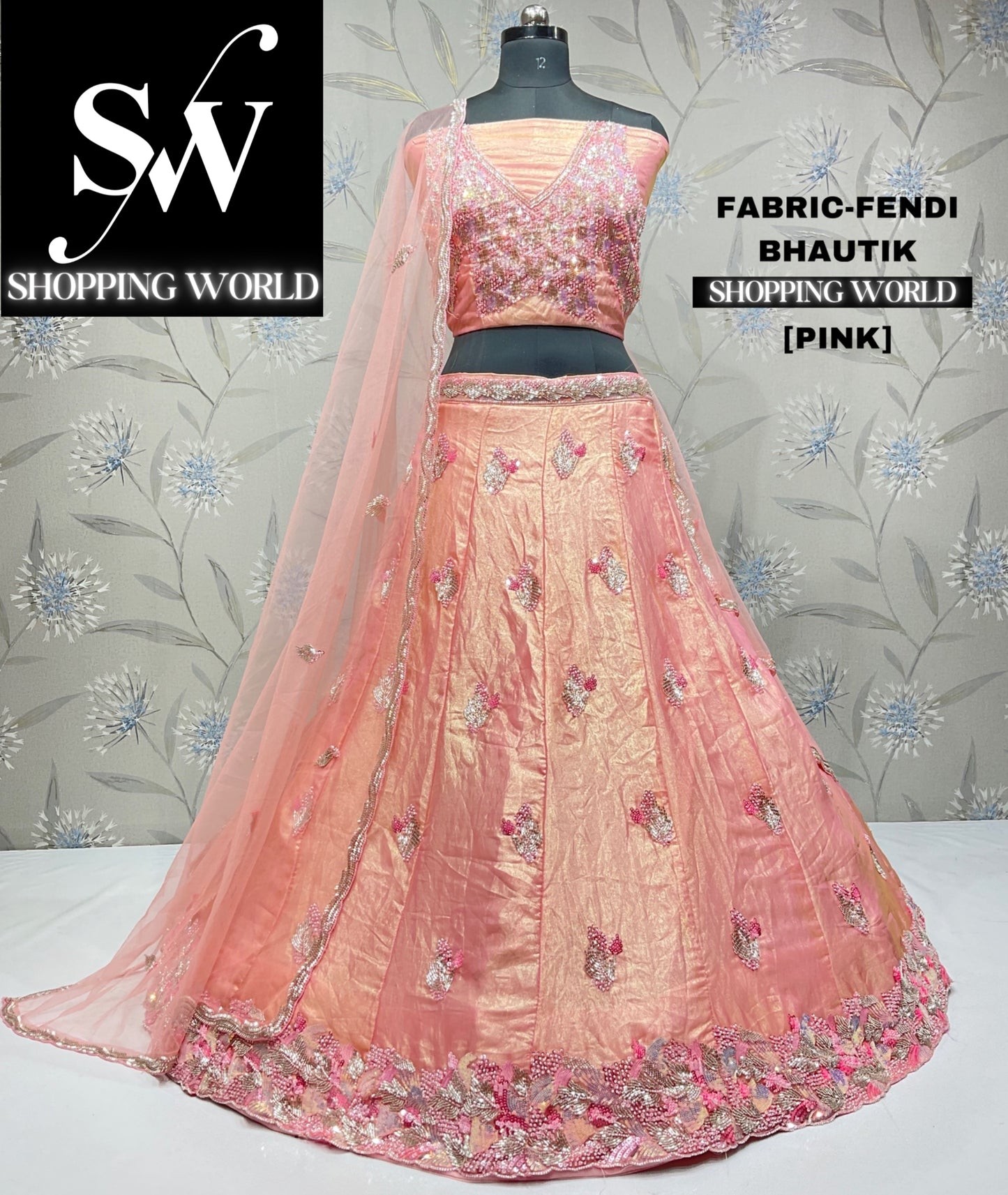 Tremendous peach pink lehenga