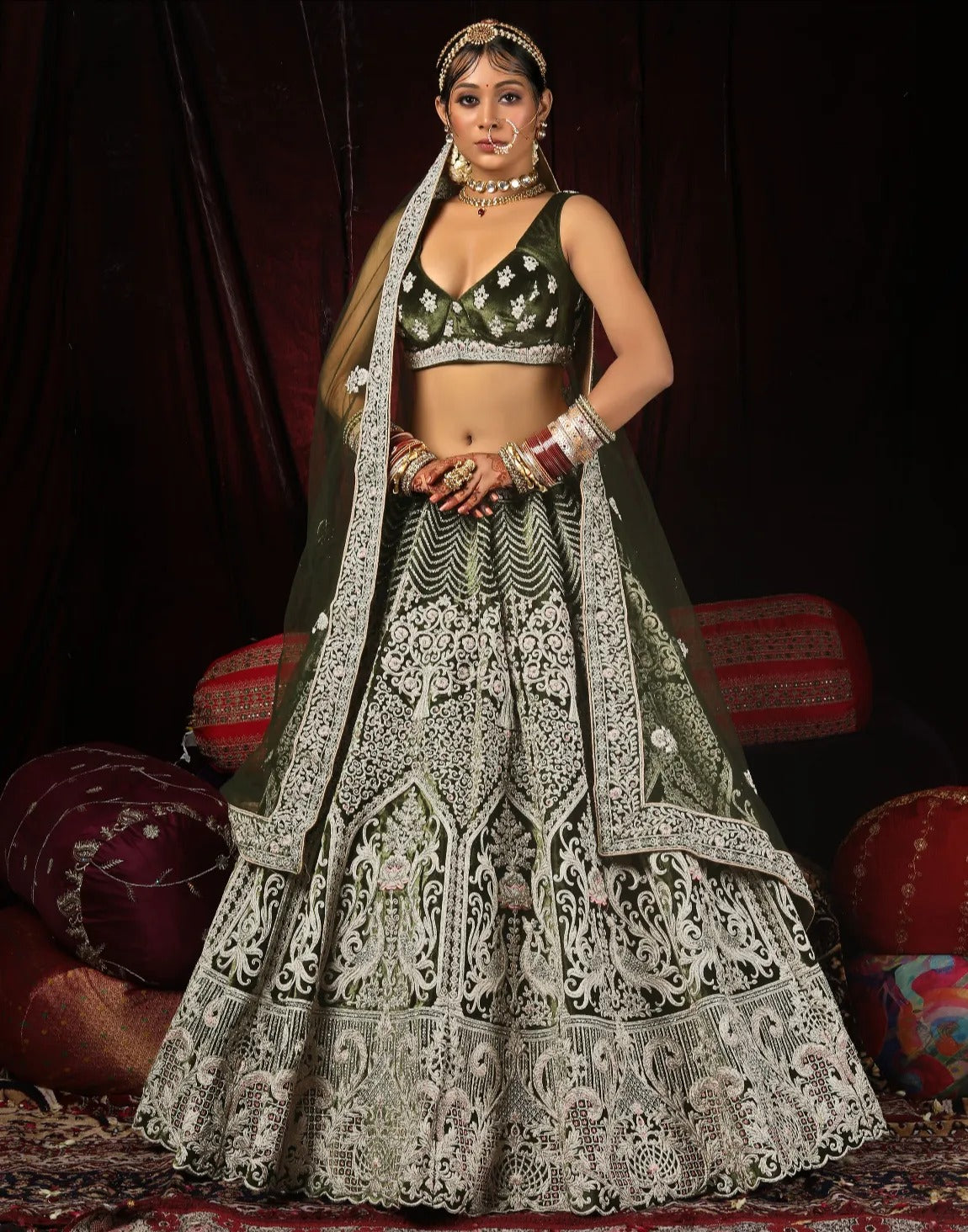 Awesome dark green Lehenga