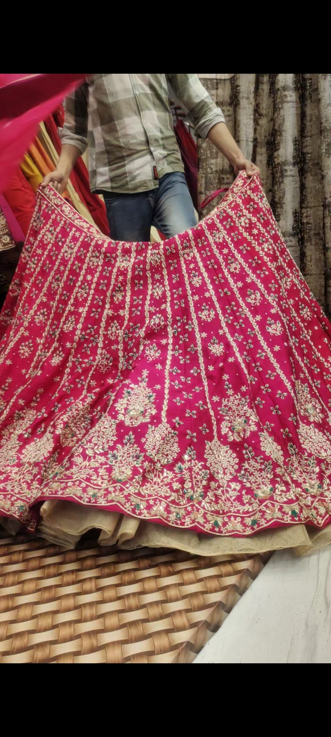 Magenta Pink Handwork Lehenga