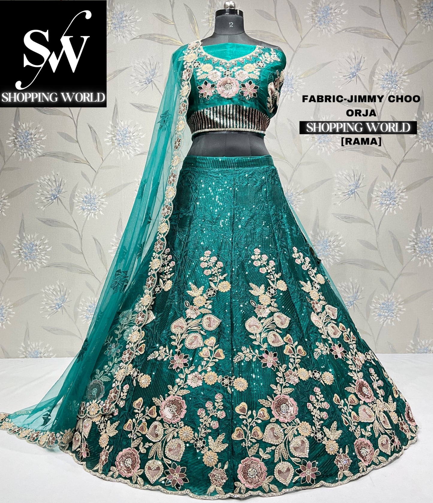 Charming rama green lehenga