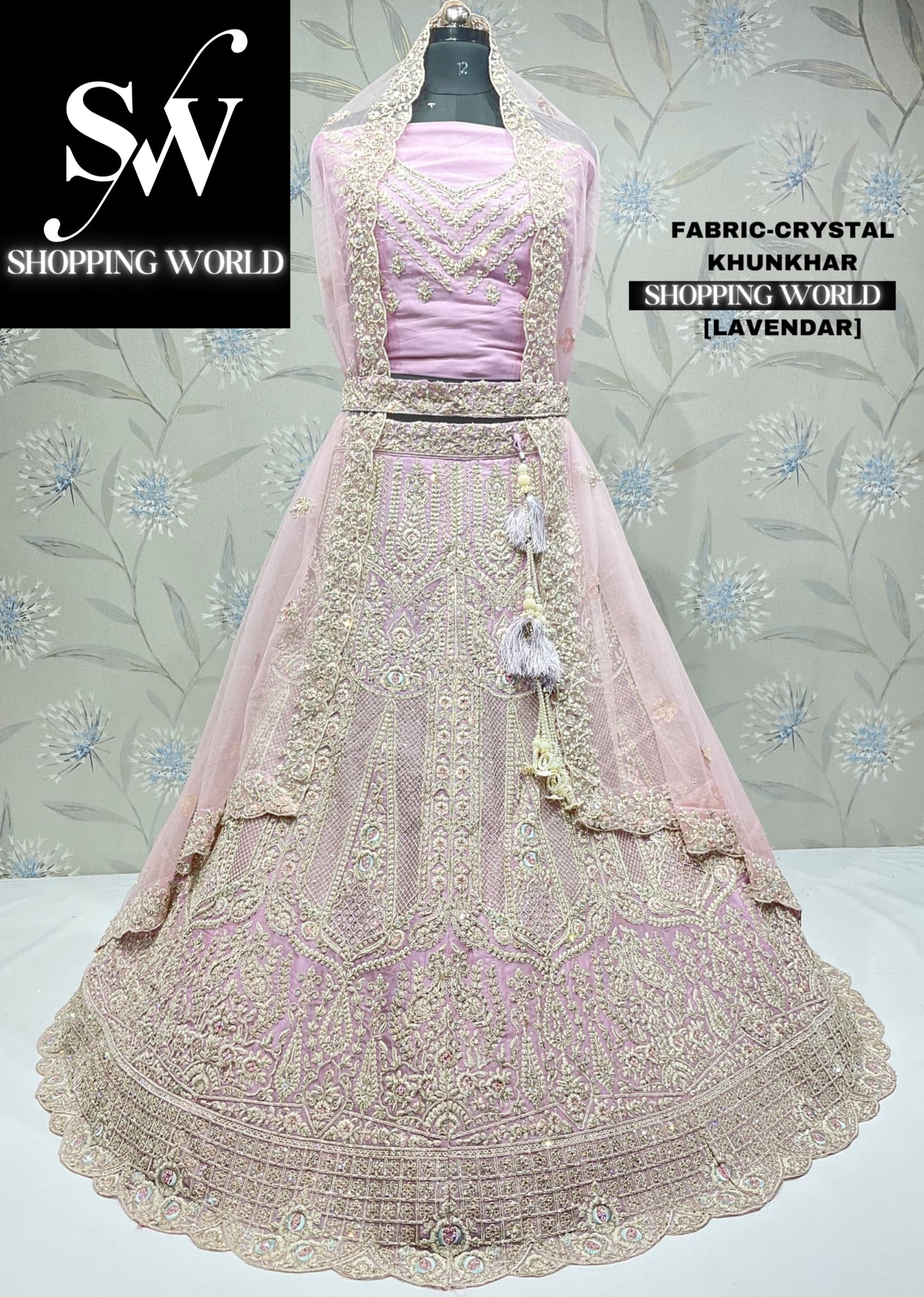 Astonishing baby pink lavender lehenga