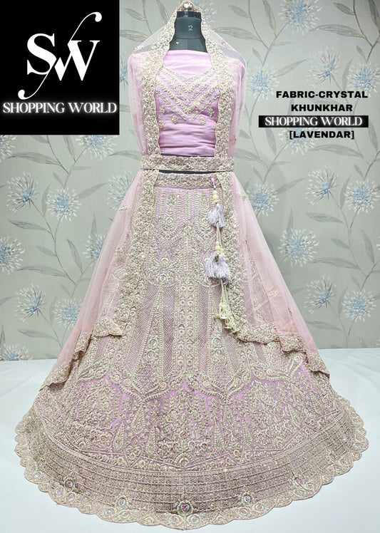 Astonishing baby pink lavender lehenga