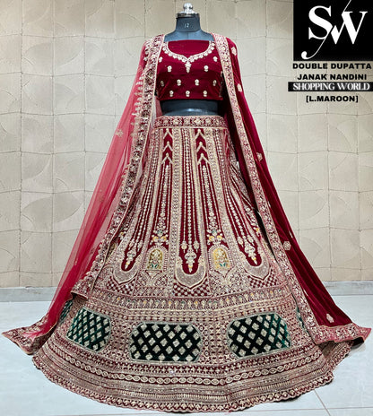 Designer double dupatta bridal Lehenga