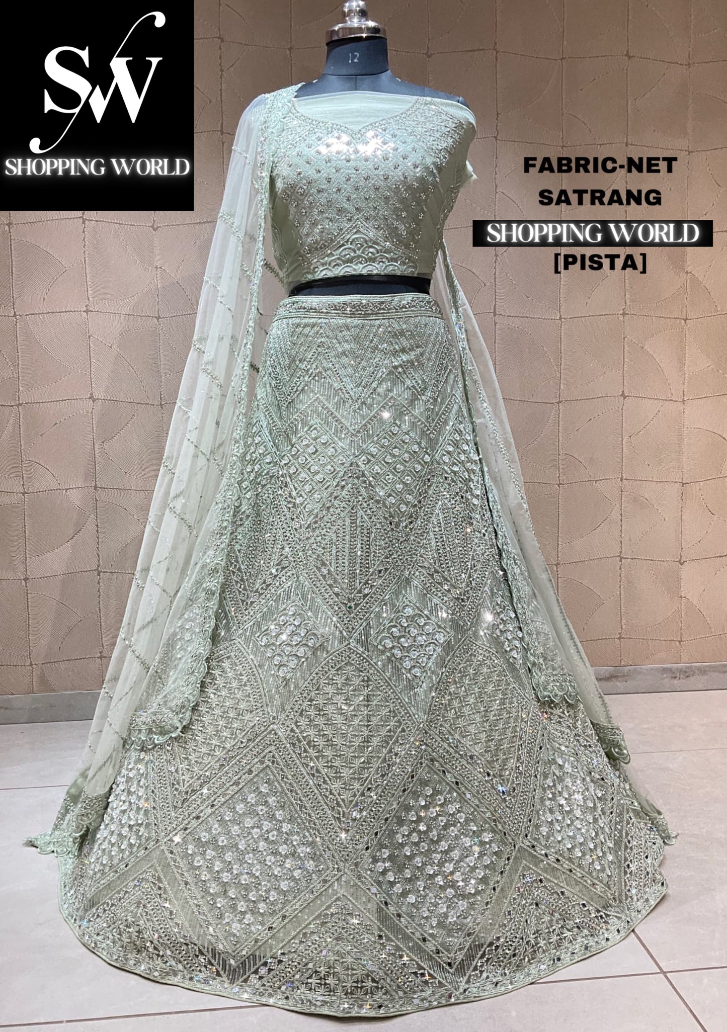 Delightful pista green lehenga