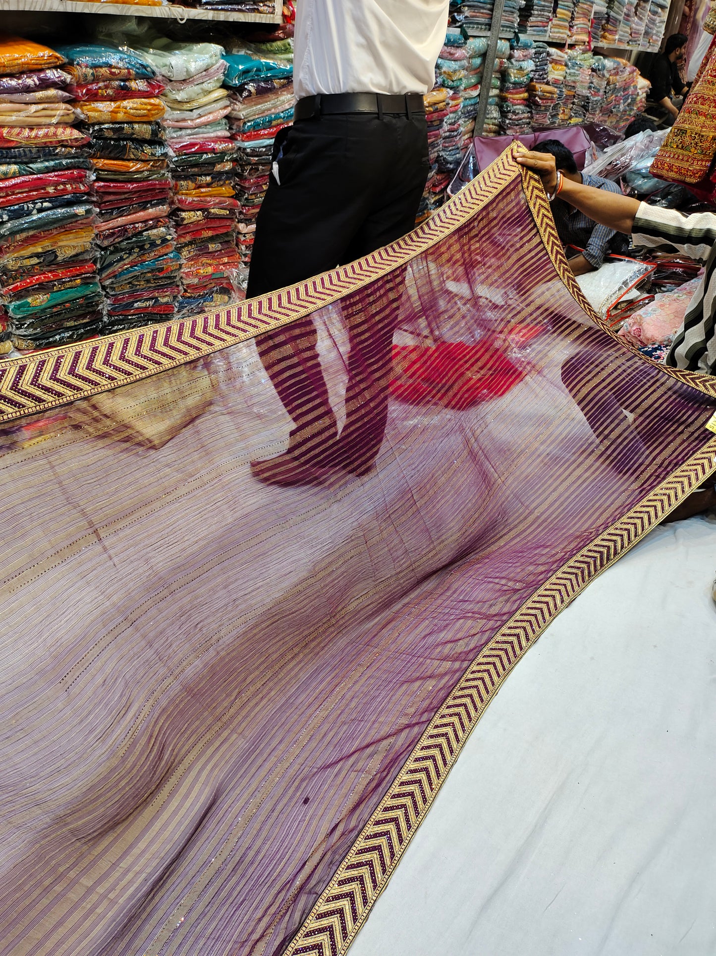 Lilac purple saree