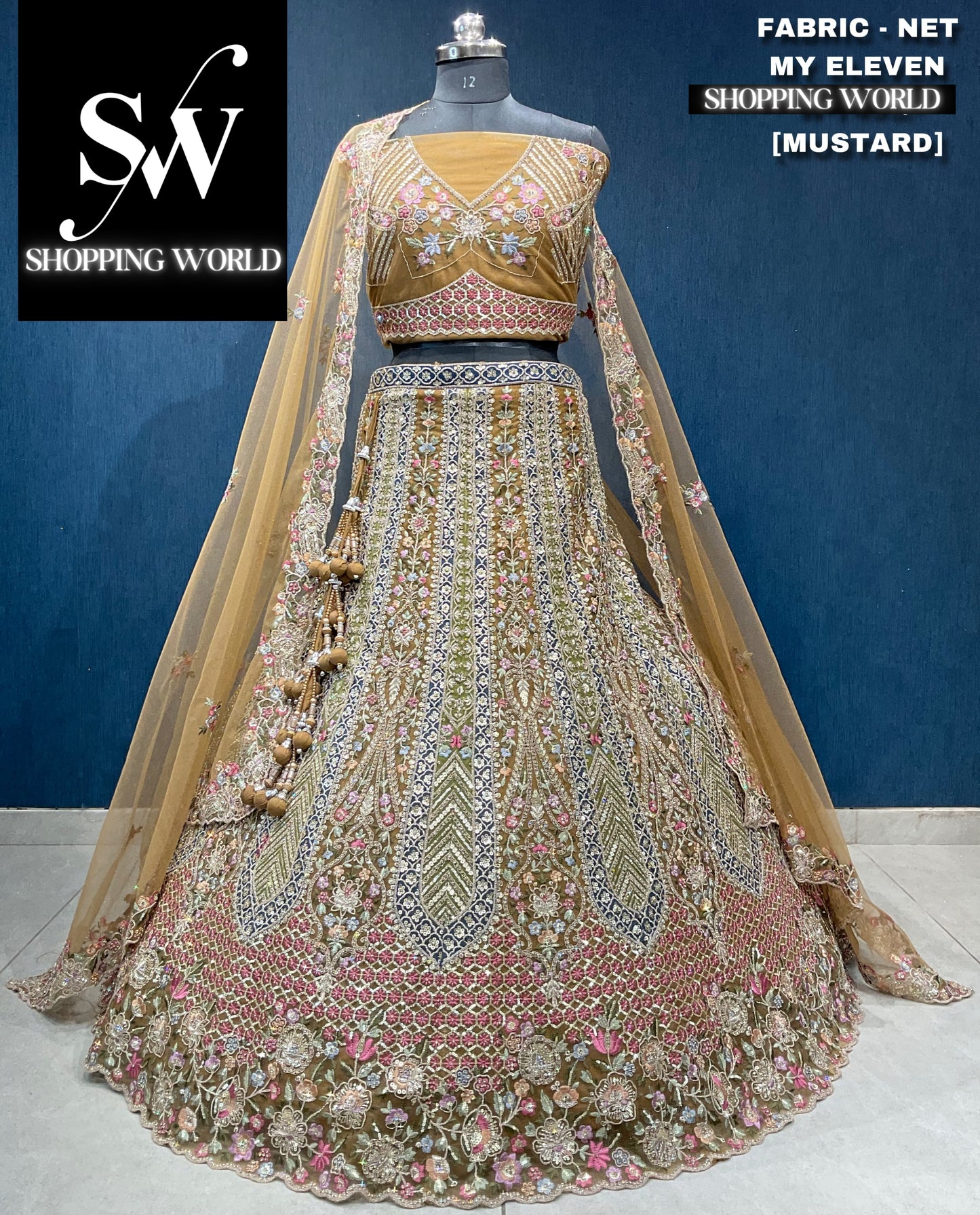 Pretty maroon mustard lehenga