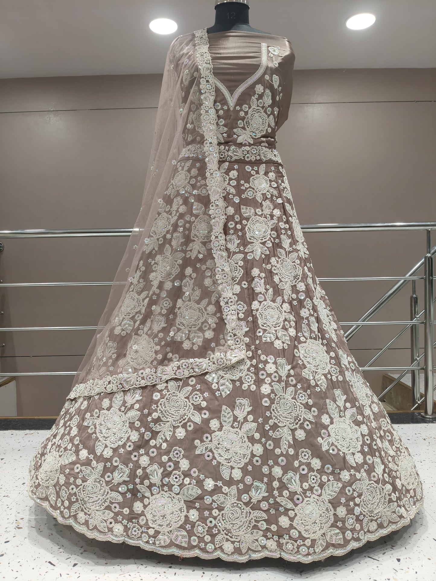 Charming mauve brown lehenga