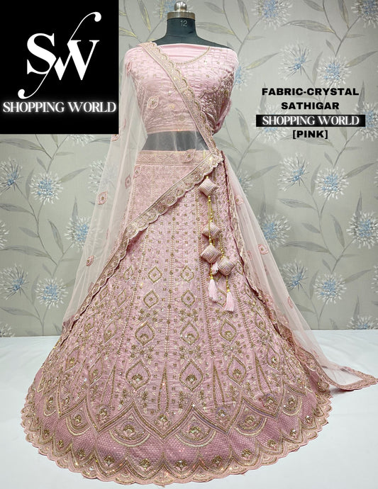 Increíble lehenga rosa