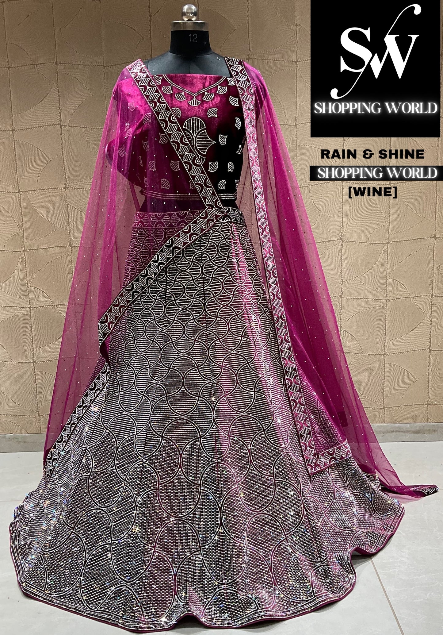 Fantastic wine lehenga