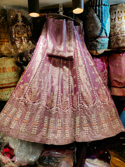 Beautiful baby pink pearl & beads lehenga