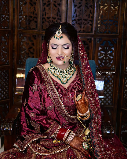 Fabulous royal marwari maroon bridal lehenga ( happy customer)