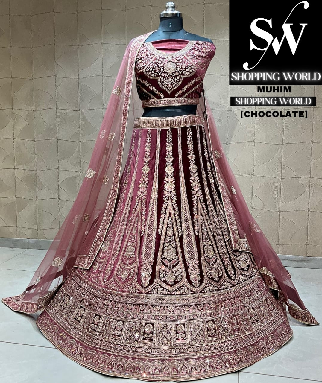 Fabulous chocolate wine lehenga