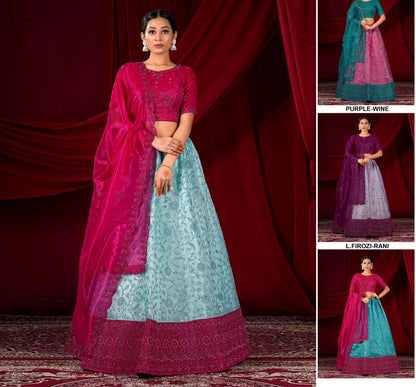 Tremendous red blue Lehenga