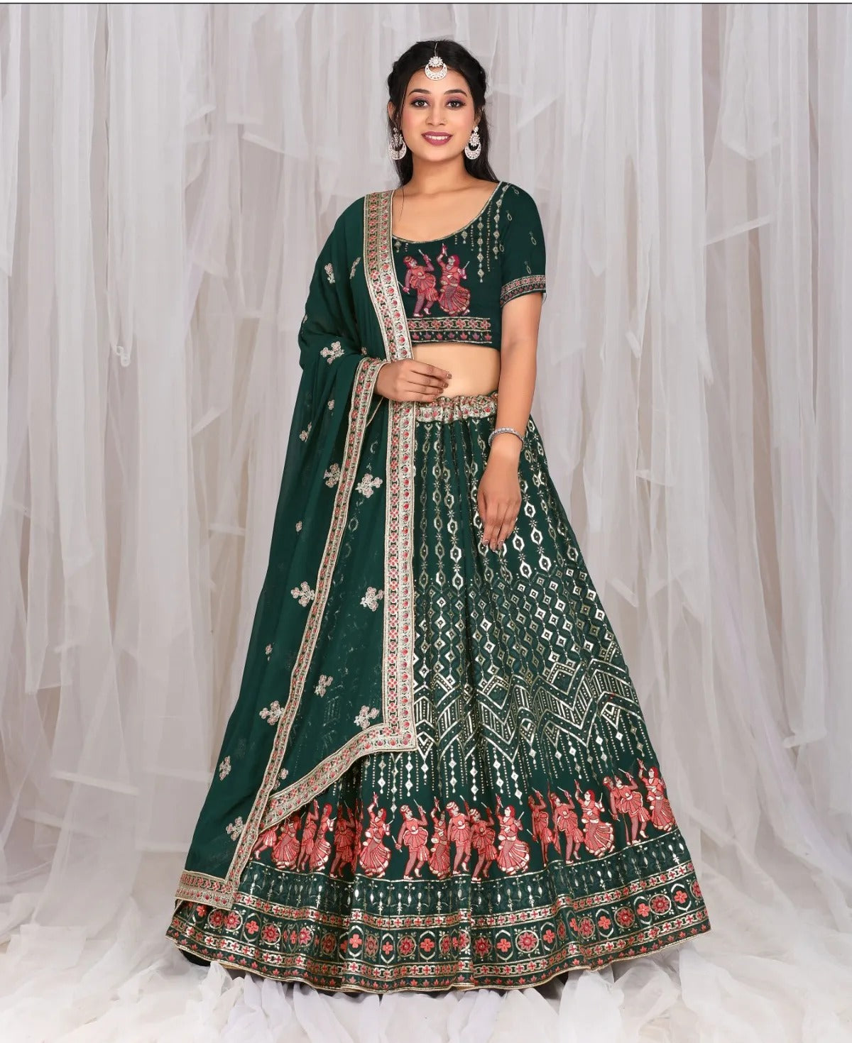 Astonishing rama green lehenga