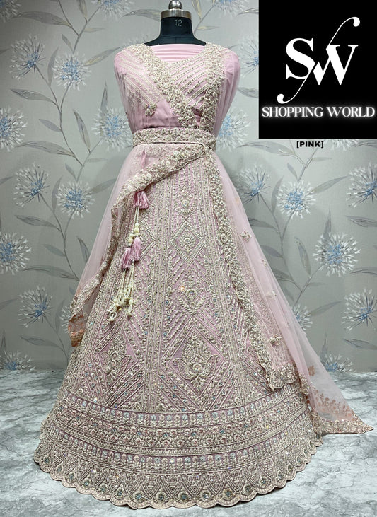 Attractive baby pink lehenga