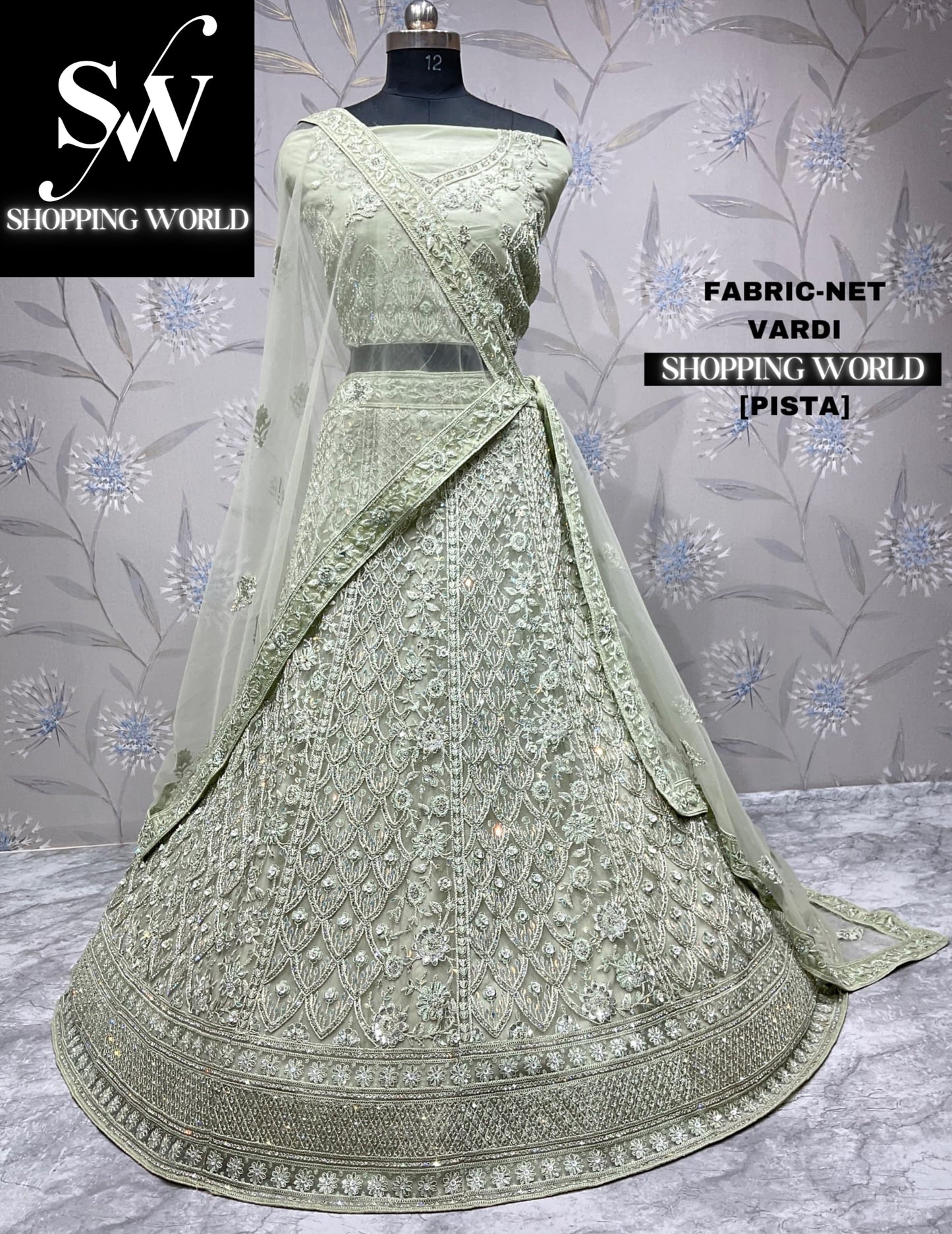 Awesome pista green lehenga