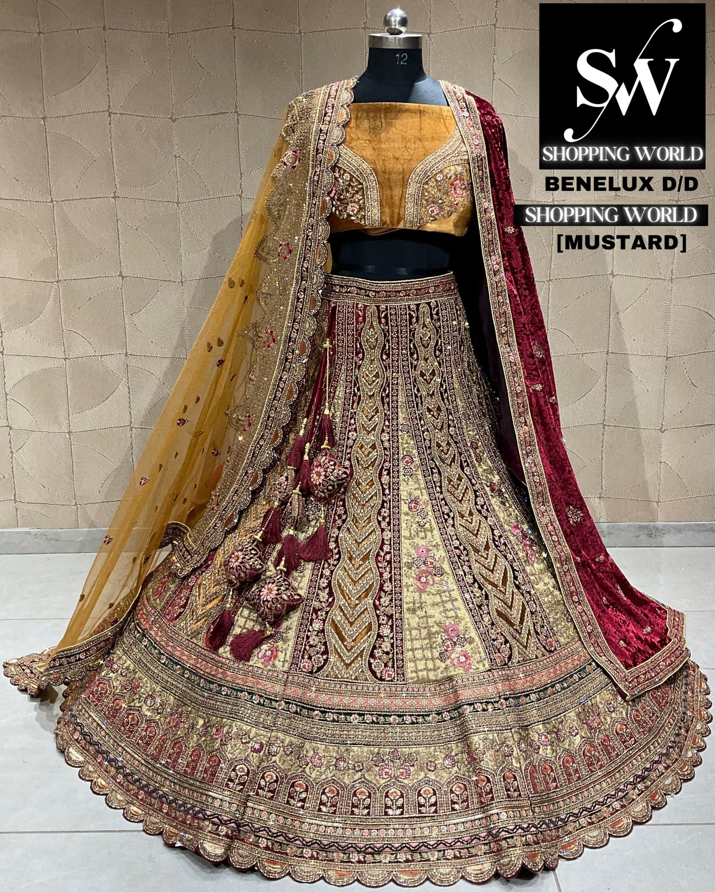 Stunning mustard bridal lehenga