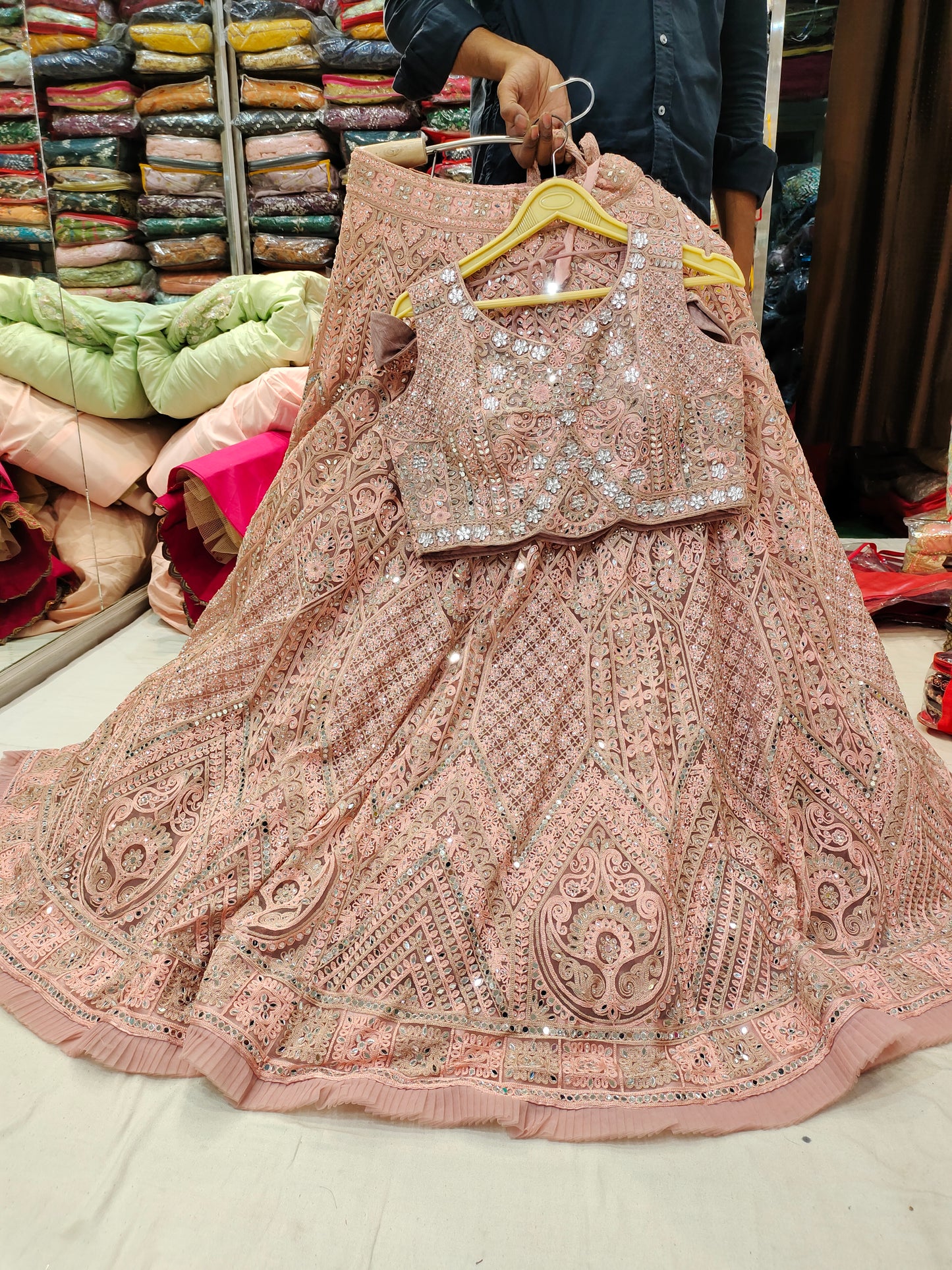 Lovely Astonishing pink Lehenga crop top dress