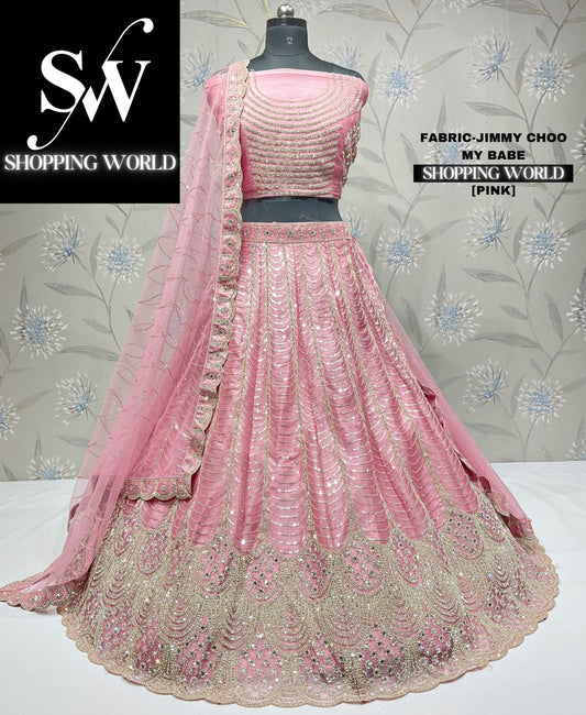 Bonita lehenga rosa bebé