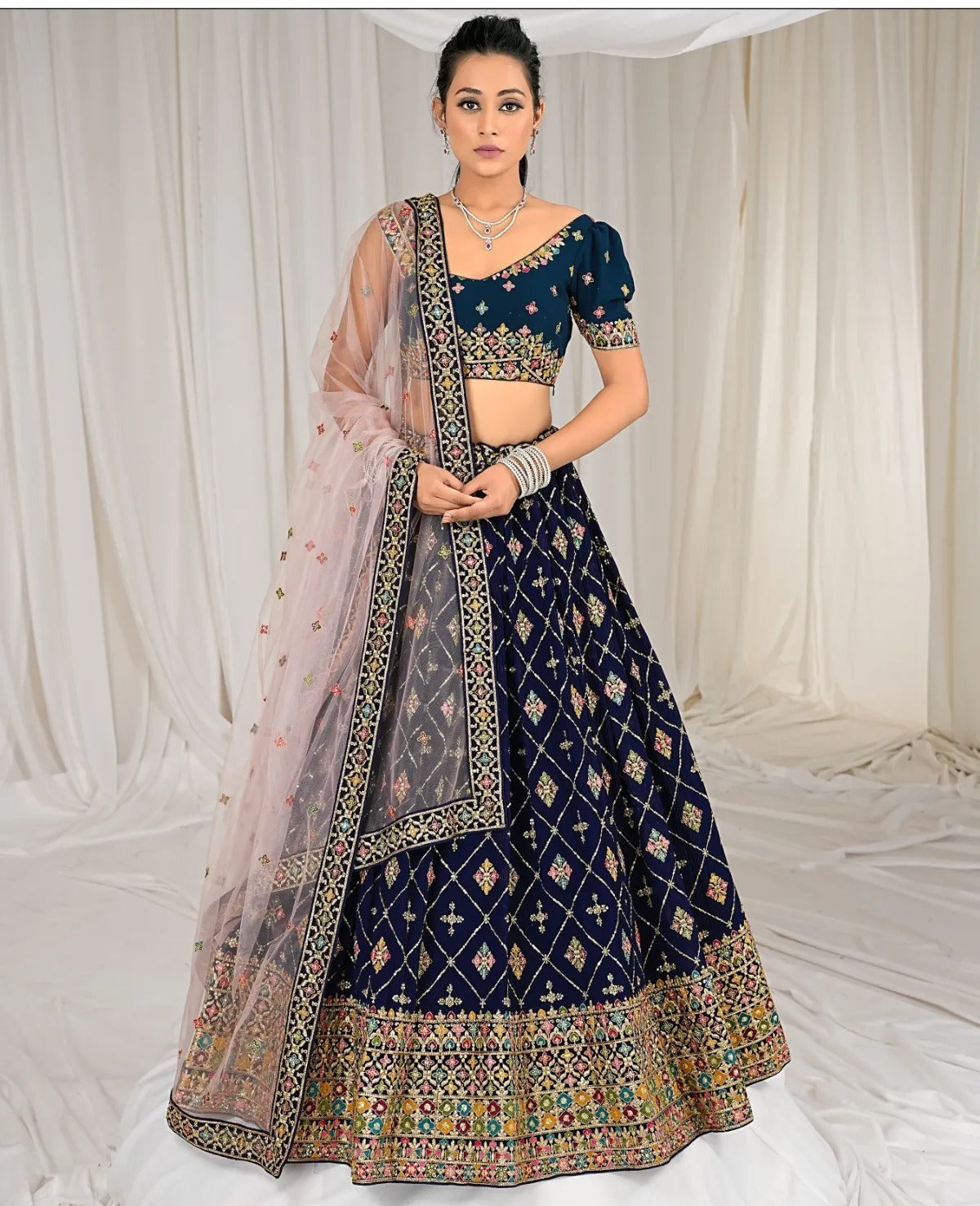 Gorgeous navy blue lehenga