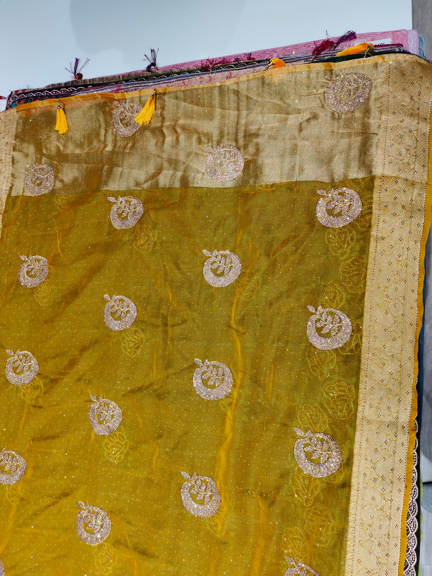 Yellow haldi mehendi saree