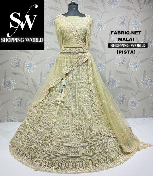 Attractive pista green lehenga