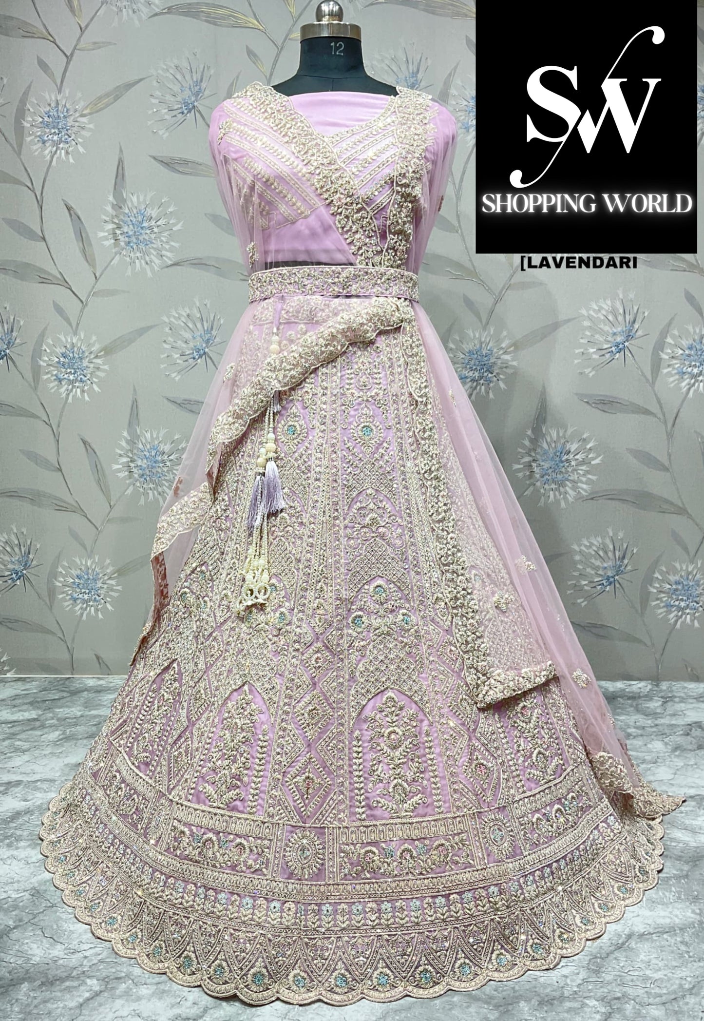 Designer lavender pink lehenga