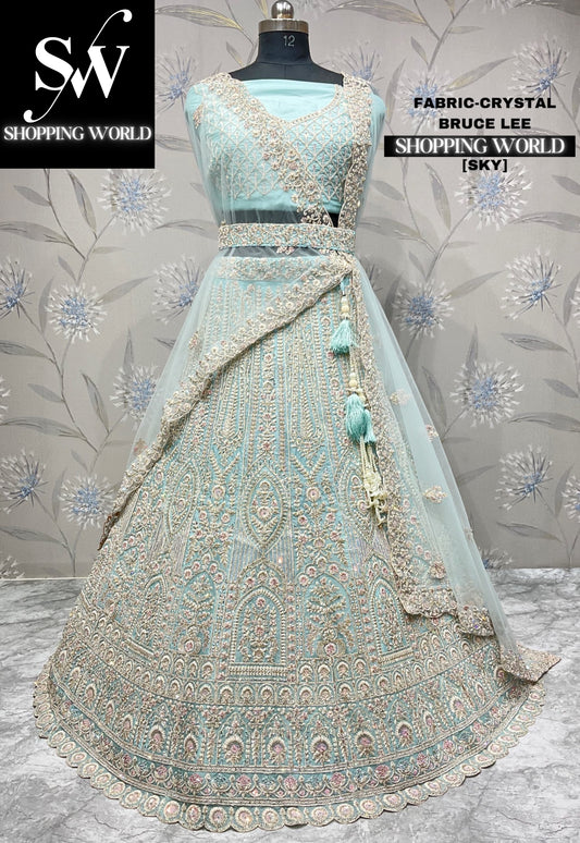 Fair sky blue lehenga