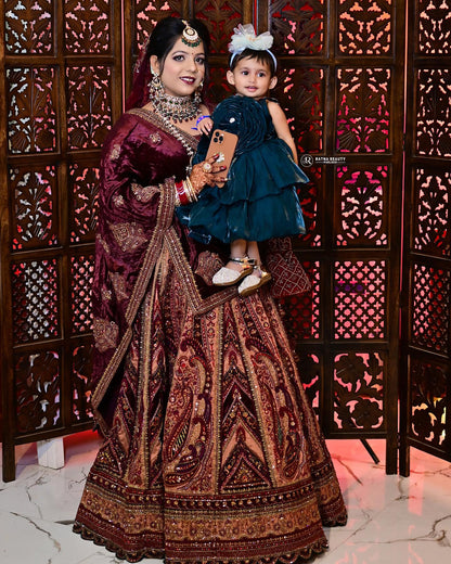 Fabulous royal marwari maroon bridal lehenga ( happy customer)