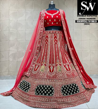 Designer double dupatta bridal Lehenga