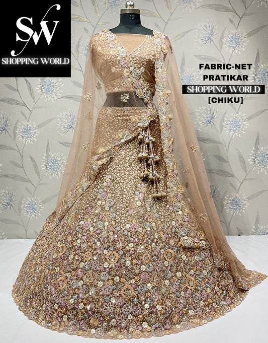 Atractiva lehenga chiku mostaza