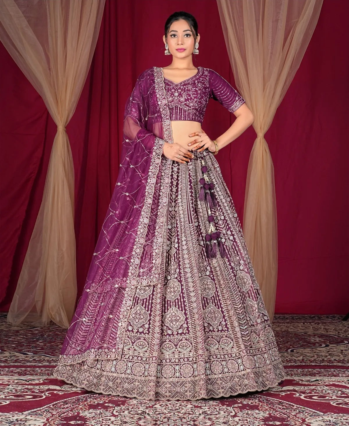 Fantastic dark wine Lehenga