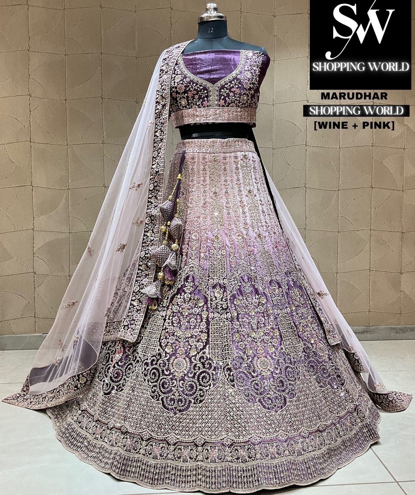 Lovely wine pink lehenga