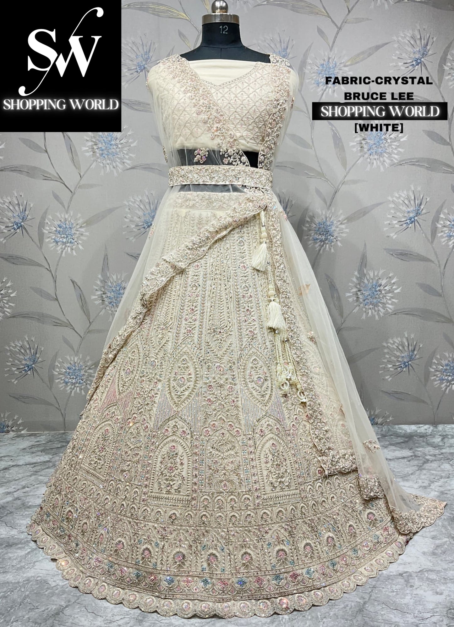 Lavishing white lehenga