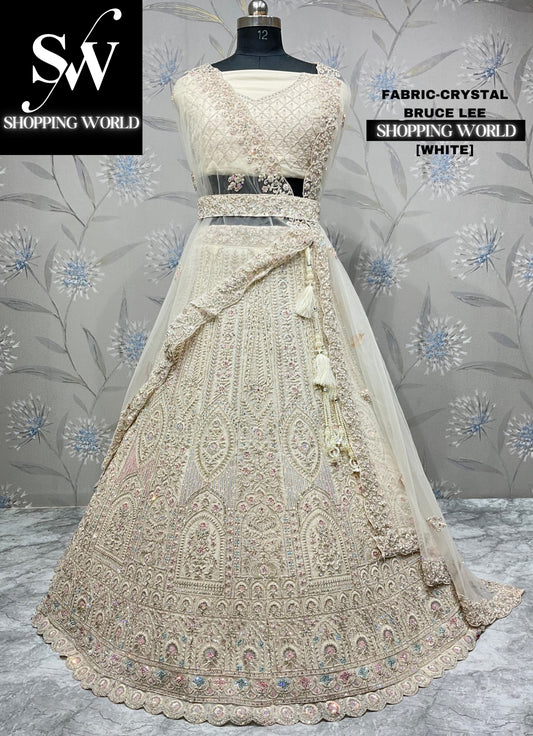 Lavishing white lehenga