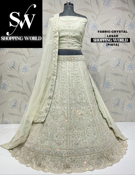 Astonishing pista green lehenga