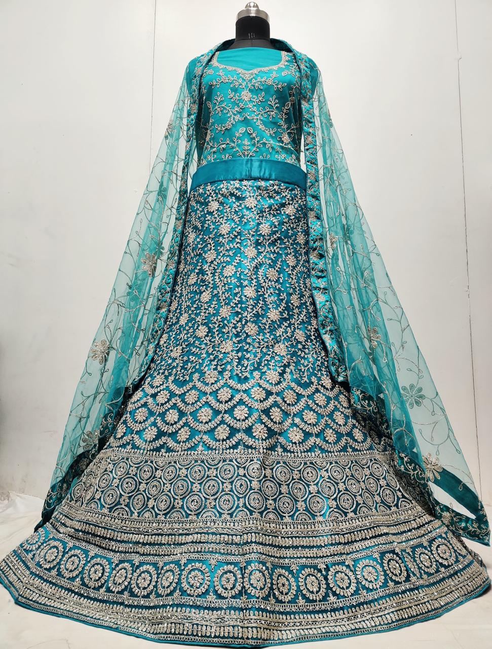 Beautiful Sea green blue  Lehenga