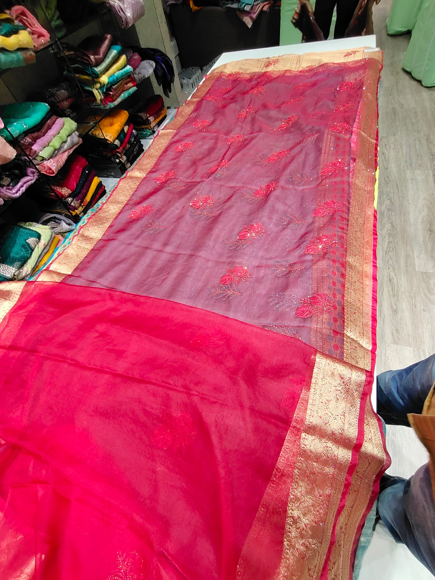 Elegant pink saree