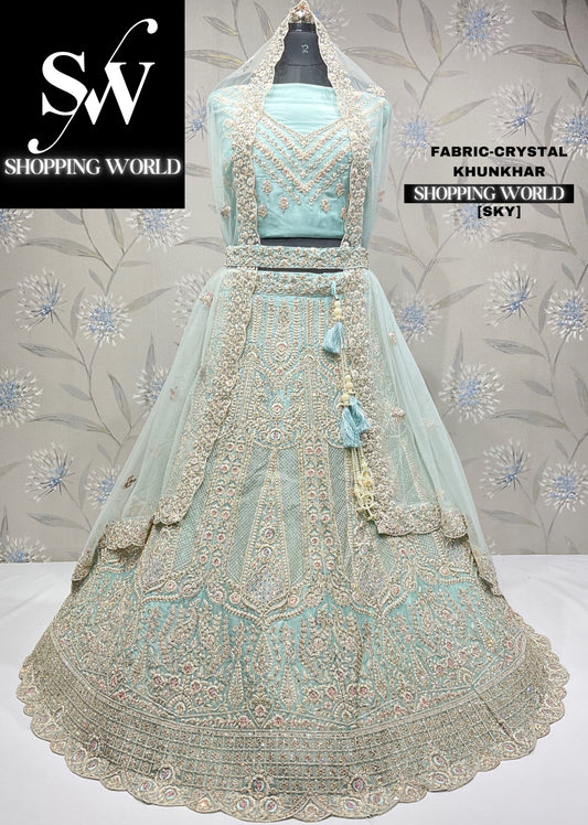 Algo diferente lehenga azul cielo