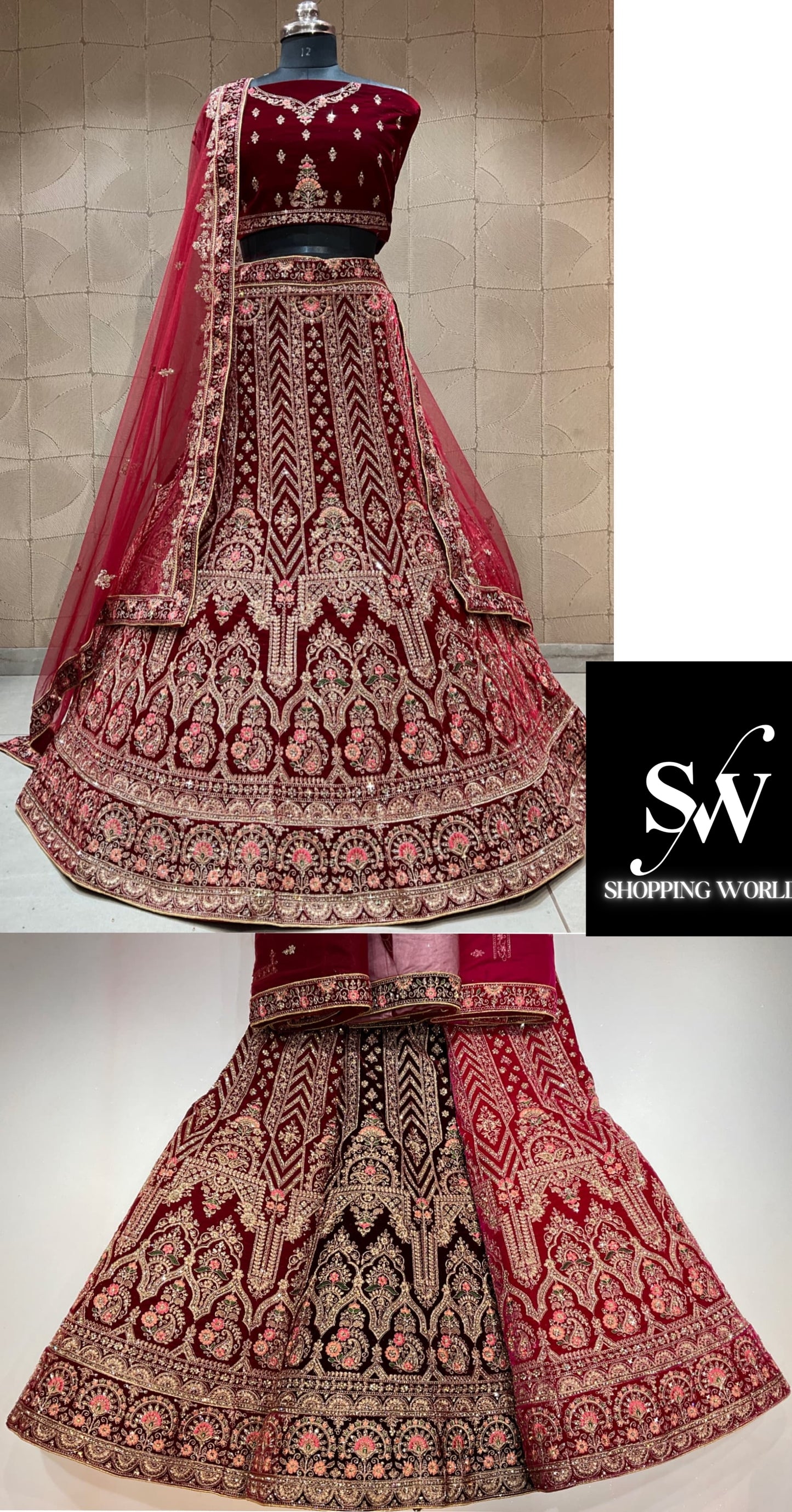 Pretty maroon bridal lehenga