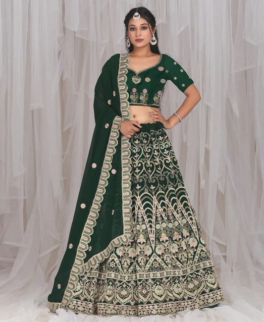 Increíble lehenga verde