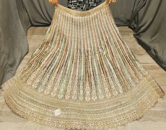 Astonishing cream lehenga crop top