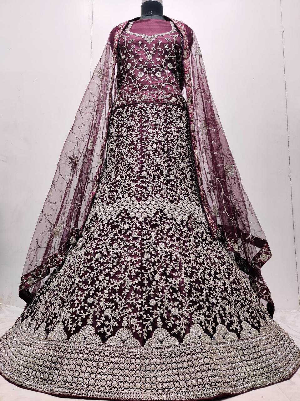 Eye catching wine maroon Lehenga