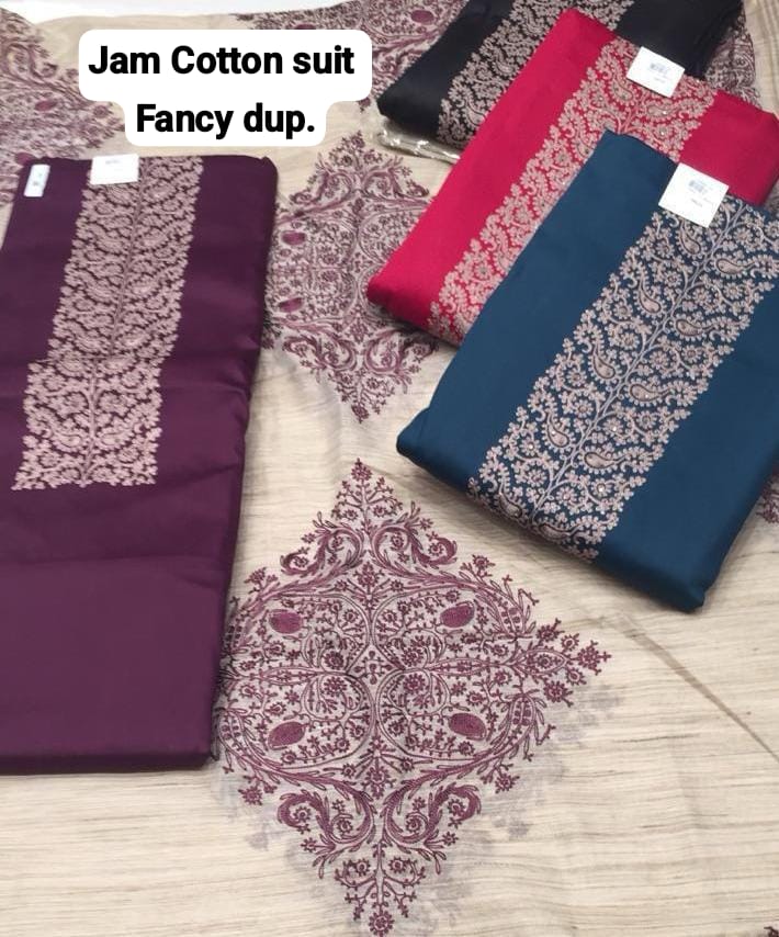 Lovely maroon jam cotton unstitched Salwar suits dress material (free size)