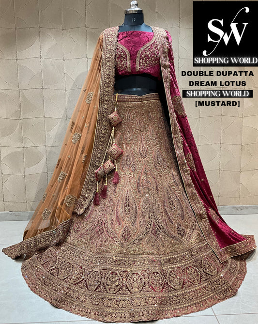 Attractive mustard golden bridal lehenga