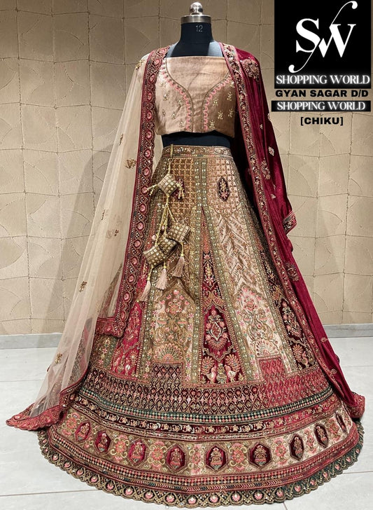 Linda lehenga nupcial dorada chiku