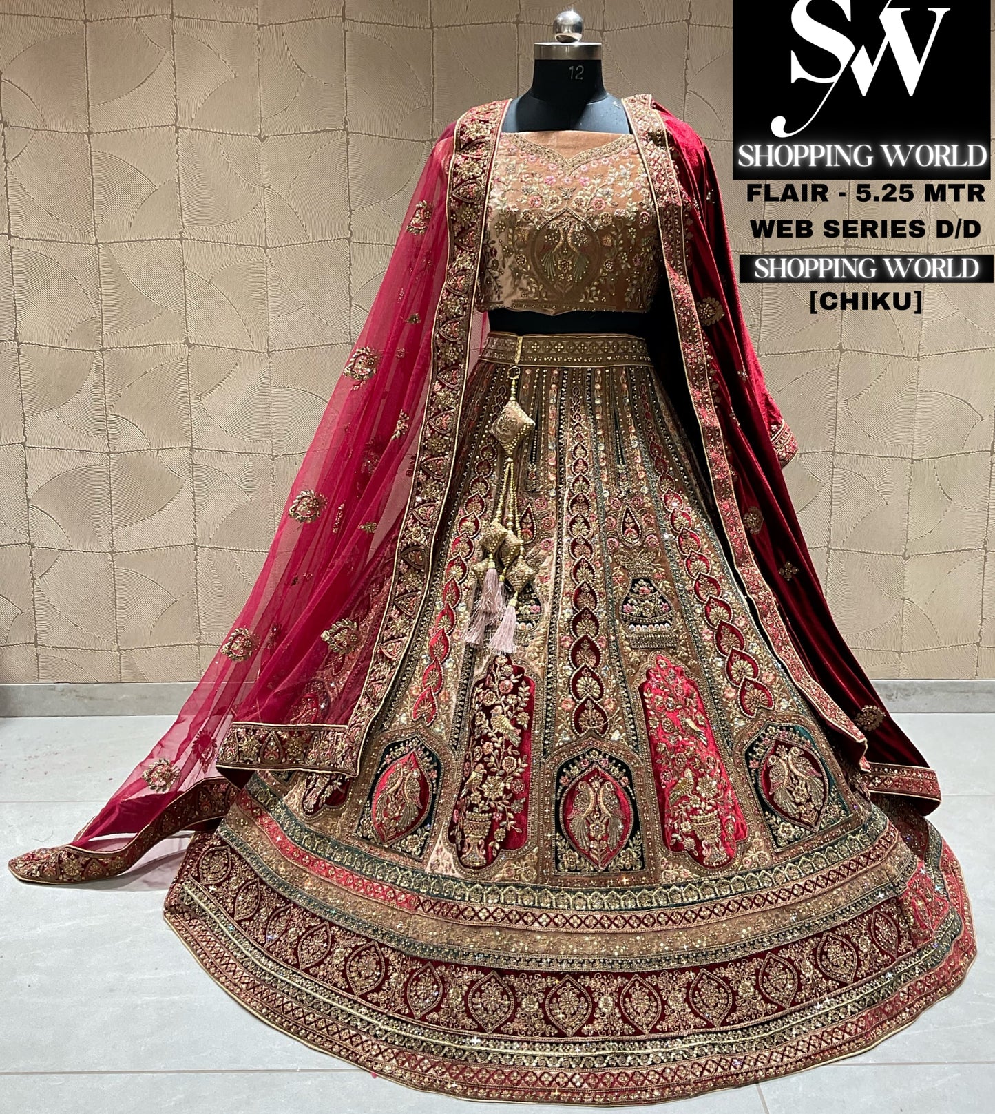 Awesome chiku golden bridal lehenga