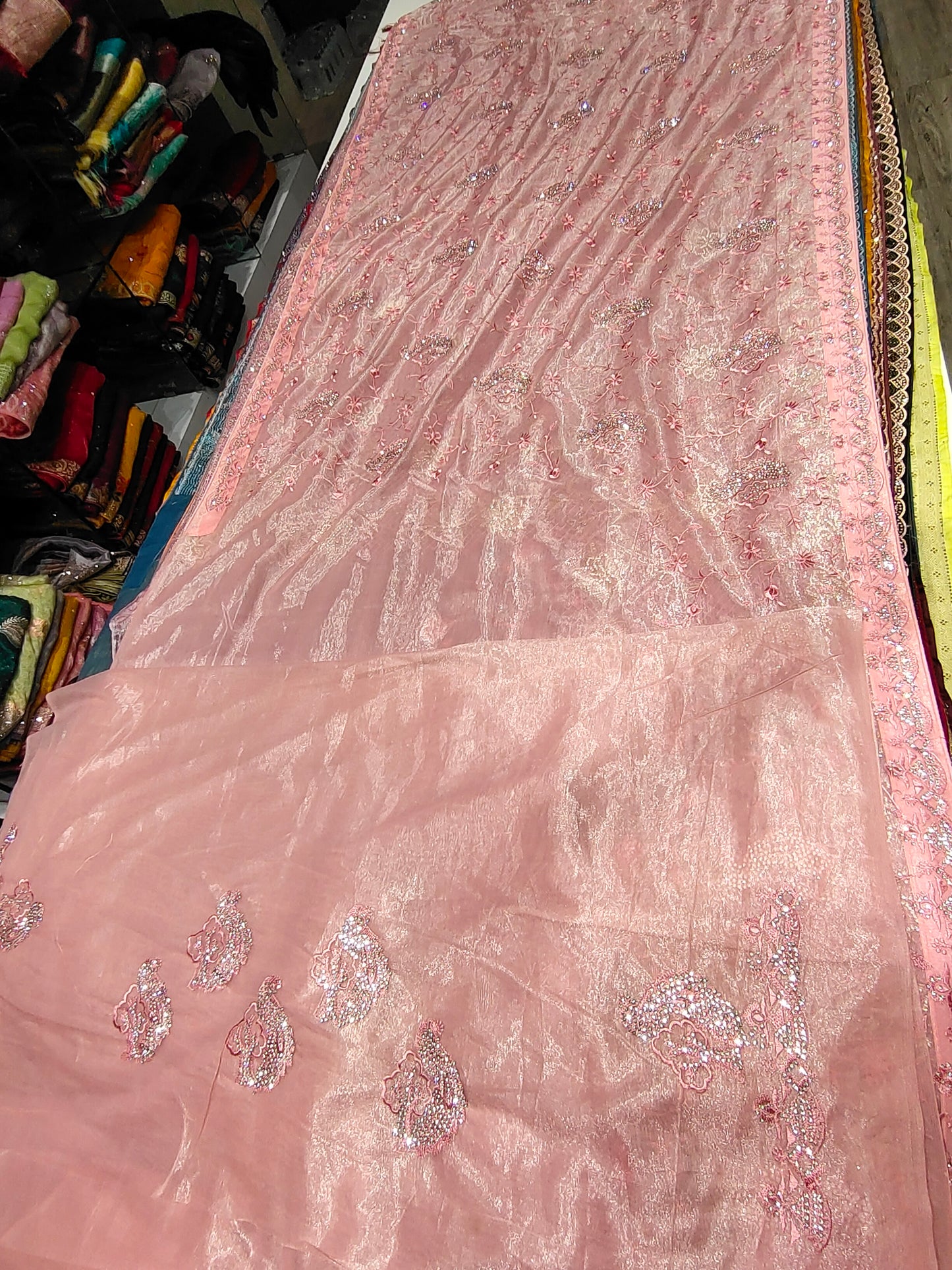 Stunning baby pink saree