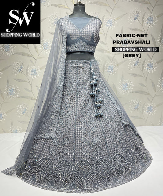 Something different grey black lehenga