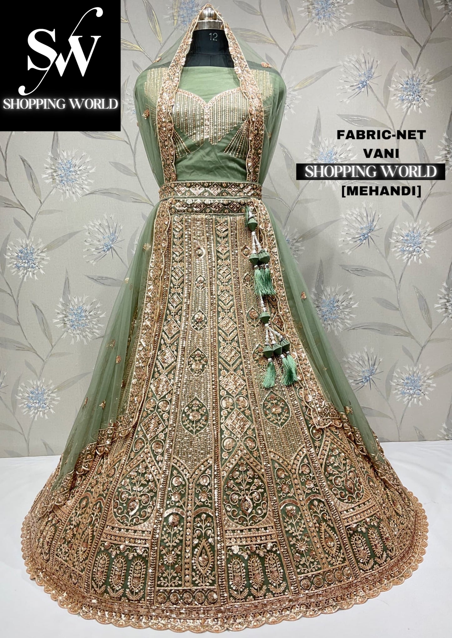 Beautiful mehendi green lehenga